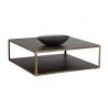 Sunpan Mara Coffee Table - Square - Angled with Decor