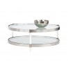 Sunpan York Coffee Table - Stainless Steel - Front with Decor