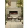 55" Tall Indoor Or Outdoor Electric Built-in Only With Black Steel Surround Fireplace - Lifestyle 3 - 55" Tall Indoor Or Outdoor Electric Built-in Only With Black Steel Surround Fireplace - Lifestyle 3