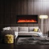 55" Tall Indoor Or Outdoor Electric Built-in Only With Black Steel Surround Fireplace - Lifestyle 1