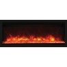 55" Tall Indoor Or Outdoor Electric Built-in Only With Black Steel Surround Fireplace - Orange Flame