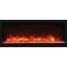 55" Tall Indoor Or Outdoor Electric Built-in Only With Black Steel Surround Fireplace - Orange Flame - 55" Tall Indoor Or Outdoor Electric Built-in Only With Black Steel Surround Fireplace - Orange Flame