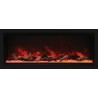 55" Tall Indoor Or Outdoor Electric Built-in Only With Black Steel Surround Fireplace - Red Flame