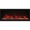 55" Tall Indoor Or Outdoor Electric Built-in Only With Black Steel Surround Fireplace - Red Flame - 55" Tall Indoor Or Outdoor Electric Built-in Only With Black Steel Surround Fireplace - Red Flame