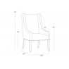 SUNPAN Aiden Dining Armchair in Piccolo Pebble - Dimensions