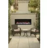 65" Tall Indoor Or Outdoor Electric Built-in Only With Black Steel Surround Fireplace - Lifestyle 3 - 65" Tall Indoor Or Outdoor Electric Built-in Only With Black Steel Surround Fireplace - Lifestyle 3