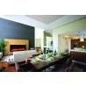 65" Tall Indoor Or Outdoor Electric Built-in Only With Black Steel Surround Fireplace - Lifestyle 2 - 65" Tall Indoor Or Outdoor Electric Built-in Only With Black Steel Surround Fireplace - Lifestyle 2