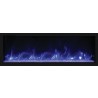 65" Tall Indoor Or Outdoor Electric Built-in Only With Black Steel Surround Fireplace - Blue Flame