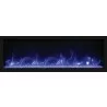65" Tall Indoor Or Outdoor Electric Built-in Only With Black Steel Surround Fireplace - Blue Flame - 65" Tall Indoor Or Outdoor Electric Built-in Only With Black Steel Surround Fireplace - Blue Flame