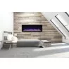 65" Tall Indoor Or Outdoor Electric Built-in Only With Black Steel Surround Fireplace - Lifestyle 1 - 65" Tall Indoor Or Outdoor Electric Built-in Only With Black Steel Surround Fireplace - Lifestyle 1