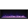 65" Tall Indoor Or Outdoor Electric Built-in Only With Black Steel Surround Fireplace - Purple Flame