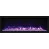 65" Tall Indoor Or Outdoor Electric Built-in Only With Black Steel Surround Fireplace - Purple Flame - 65" Tall Indoor Or Outdoor Electric Built-in Only With Black Steel Surround Fireplace - Purple Flame