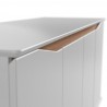 Manhattan Comfort Tudor 53.15 Sideboard with 4 Shelves in White Matte and Maple Cream Top