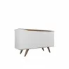 Manhattan Comfort Tudor 53.15 Sideboard with 4 Shelves in White Matte and Maple Cream Front - Manhattan Comfort Tudor 53.15 Sideboard with 4 Shelves in White Matte and Maple Cream Front