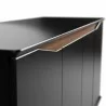 Manhattan Comfort Tudor 53.15 Sideboard with 4 Shelves in Black and Maple Cream Top - Manhattan Comfort Tudor 53.15 Sideboard with 4 Shelves in Black and Maple Cream Top