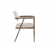 Ventouz Dining Armchair - Beige Linen - Side Angled