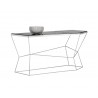 Sunpan Nathaniel Console Table - Grey Marble - Angled with Decor