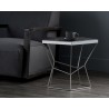 Sunpan Nathaniel End Table - Grey Marble - Lifestyle