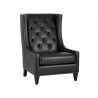 Sunpan Ohio Lounge Chair - Coal Black - Angled View