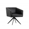 Phoenix Swivel Dining Armchair - Coal Black - Angled