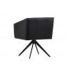 Phoenix Swivel Dining Armchair - Coal Black - Back Angle