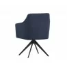 Sydney Swivel Dining Armchair - Midnight Blue - Back Angle - Sydney Swivel Dining Armchair - Midnight Blue - Back Angle