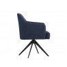 Sydney Swivel Dining Armchair - Midnight Blue - Side Angle