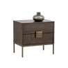 Jade Nightstand - Antique Brass - Dark Mango - With Decor