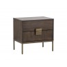 Jade Nightstand - Antique Brass - Dark Mango - Angled View