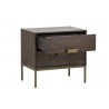Jade Nightstand - Antique Brass - Dark Mango - Drawer Opened