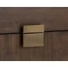 Jade Nightstand - Antique Brass - Dark Mango - Drawer Close-up - Jade Nightstand - Antique Brass - Dark Mango - Drawer Close-up