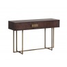 Jade Console Table - Antique Brass - Dark Mango - Angled View