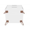 Manhattan Comfort Rockefeller 2-Drawer White Nightstand Bottom