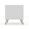 Manhattan Comfort Rockefeller 2-Drawer White Nightstand Back