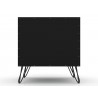 Manhattan Comfort Rockefeller 2-Drawer Black Nightstand Back