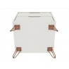 Manhattan Comfort Rockefeller 2-Drawer Off White and Nature Nightstand Bottom