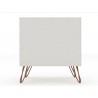 Manhattan Comfort Rockefeller 2-Drawer Off White and Nature Nightstand Back