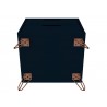Manhattan Comfort Rockefeller 2-Drawer Tatiana Midnight Blue Nightstand Bottom