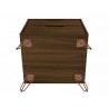 Manhattan Comfort Rockefeller 2-Drawer Brown Nightstand Bottom