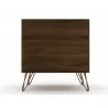 Manhattan Comfort Rockefeller 2-Drawer Brown Nightstand  Back - Manhattan Comfort Rockefeller 2-Drawer Brown Nightstand  Back