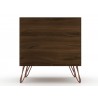 Manhattan Comfort Rockefeller 2-Drawer Brown Nightstand  Back