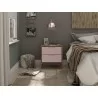 Manhattan Comfort Rockefeller 2.0 Mid-Century- Modern Nightstand with 2-Drawer in Nature and Rose Pink - Manhattan Comfort Rockefeller 2.0 Mid-Century- Modern Nightstand with 2-Drawer in Nature and Rose Pink