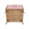 Manhattan Comfort Rockefeller 2-Drawer Nature and Rose Pink Nightstand Bottom