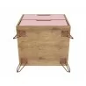 Manhattan Comfort Rockefeller 2-Drawer Nature and Rose Pink Nightstand Bottom - Manhattan Comfort Rockefeller 2-Drawer Nature and Rose Pink Nightstand Bottom