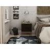 Manhattan Comfort Rockefeller 2.0 Mid-Century- Modern Nightstand with 2-Drawer in Nature and Textured Grey - Manhattan Comfort Rockefeller 2.0 Mid-Century- Modern Nightstand with 2-Drawer in Nature and Textured Grey