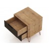 Manhattan Comfort Rockefeller 2-Drawer Nature and Textured Grey Nightstand Top