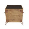 Manhattan Comfort Rockefeller 2-Drawer Nature and Textured Grey Nightstand Bottom