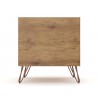Manhattan Comfort Rockefeller 2-Drawer Nature and Rose Pink Nightstand Back