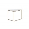 SUNPAN Tribute End Table - White Marble, Brown Marble, Frontview  