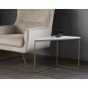 SUNPAN Tribute End Table - White Marble, Brown Marble, Lifestyle - SUNPAN Tribute End Table - White Marble, Brown Marble, Lifestyle